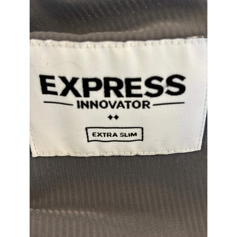 Express Innovator Extra Slim Suit Jacket Blazer Gray Wool Blend 36 Short Mens